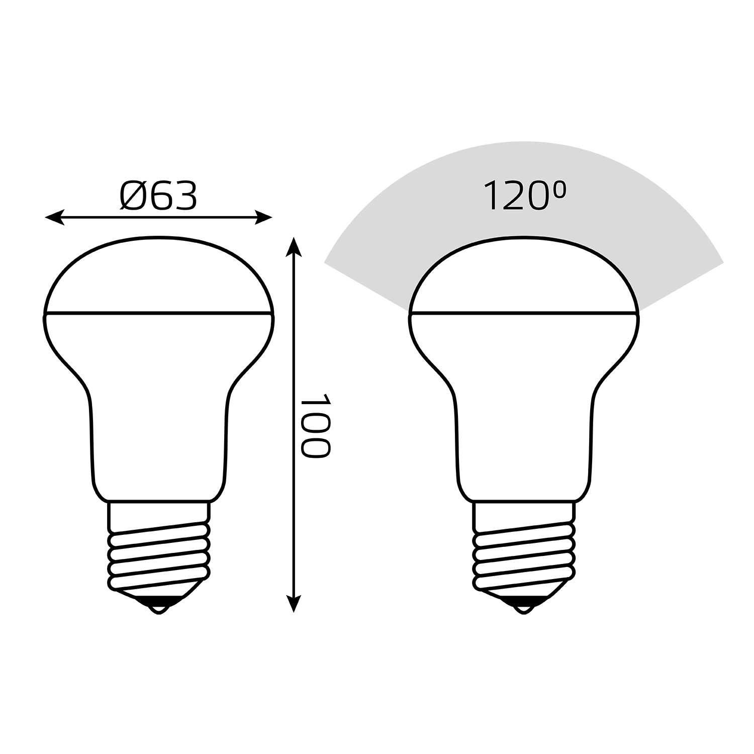 фото Лампа gauss elementary r63 8w 650lm 3000k е27 led