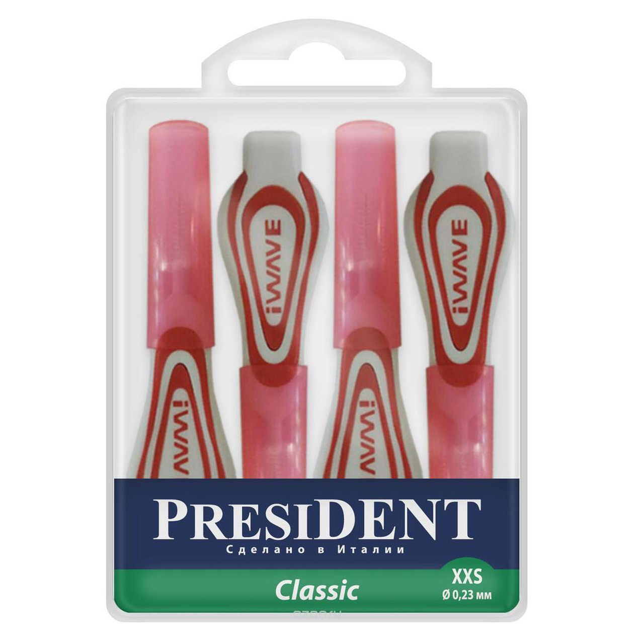 Ершики межзубные President Classic ХХS 0.23 мм, мягкая щетина зубная паста president classic 75 мл