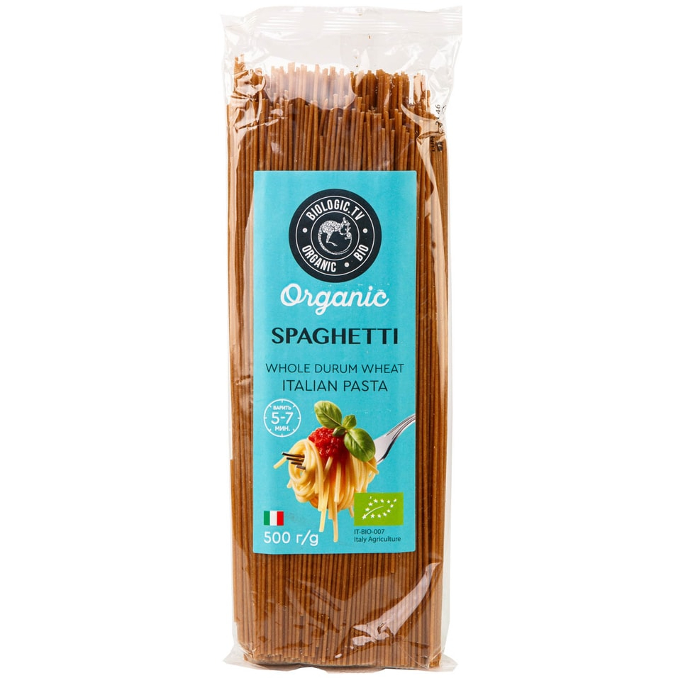 Паста Спагетти Biologic.TV из цельнозерновой муки 500 г кабачок спагетти паста карбонара сибирский сад