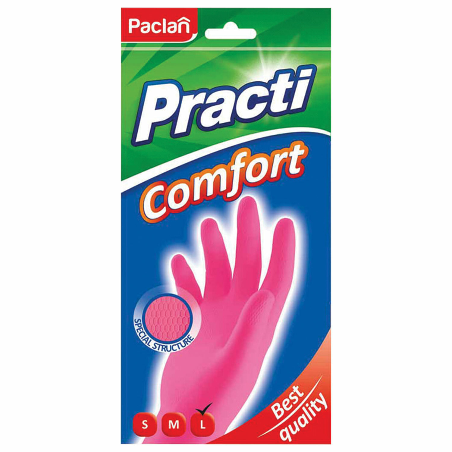Перчатки резиновые Paclan extra dry размер L 1 пара в ассортименте резиновые перчатки paclan
