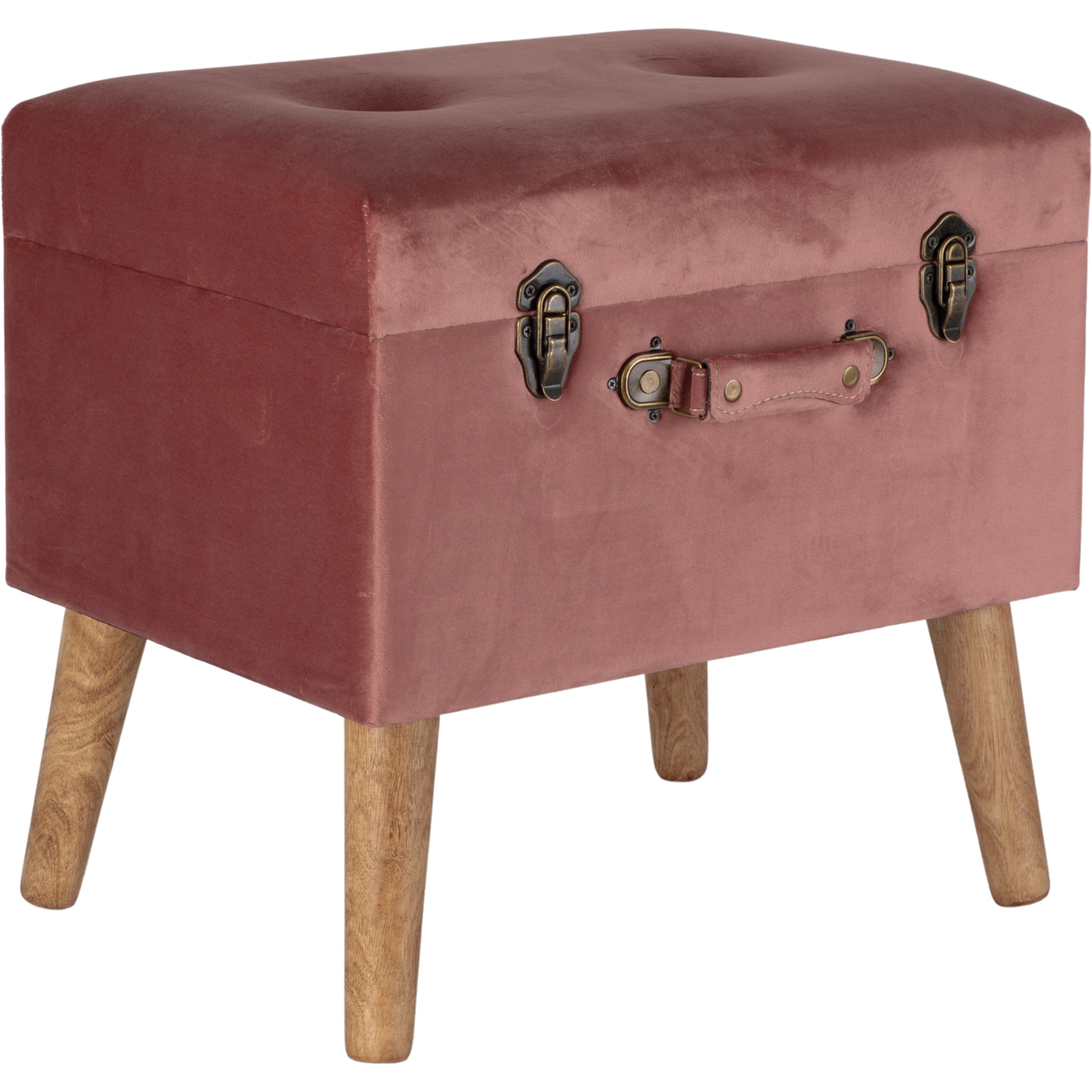 Пуф Glasar с крышкой 49x36x46см розовый барный стул sheffilton sht st35 s65 розовый десерт микровелюр натуральный массив бука