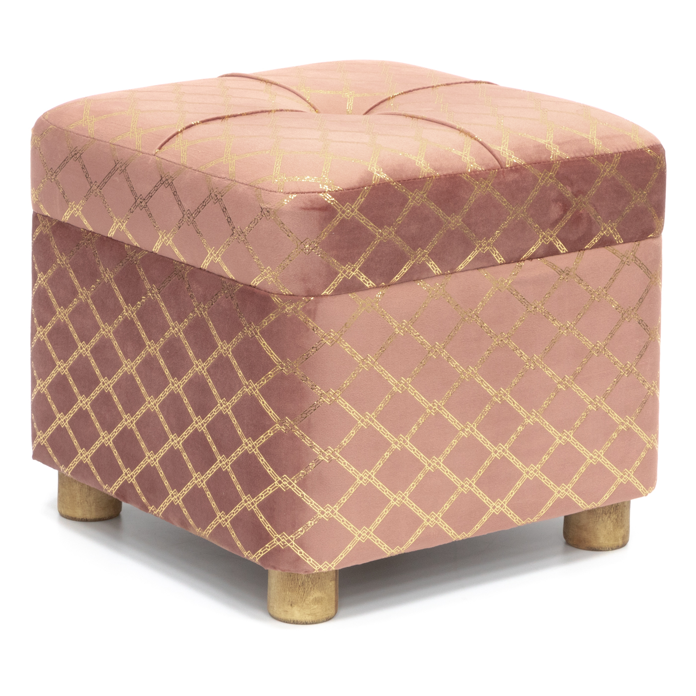 Пуф Glasar с крышкой 36x36x33см розовый барный стул sheffilton sht st35 s65 розовый десерт микровелюр натуральный массив бука