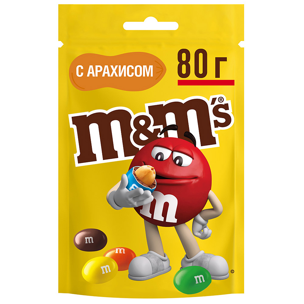 Драже M&M's с арахисом 80 г драже с молочным шоколадом м