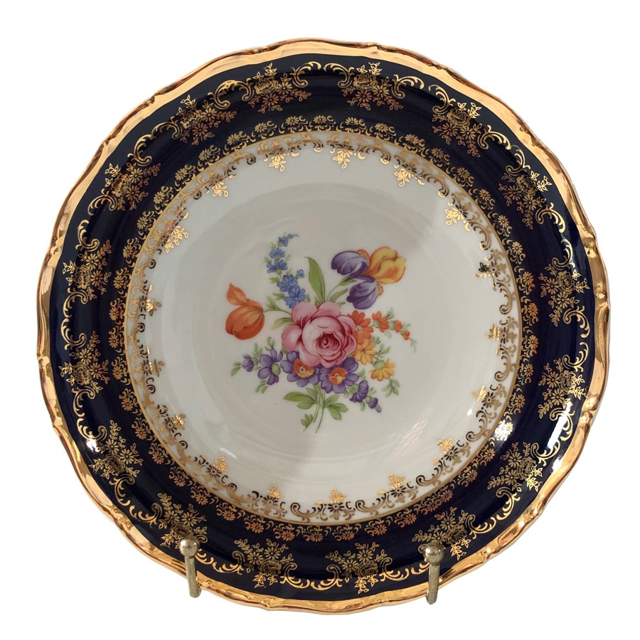 Тарелка глубокая Thun 1794 Офелия Кобальтовый цветок 23 см тарелка мелкая thun loos платиновые полоски 24 см
