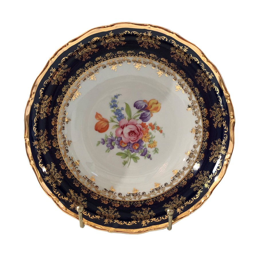фото Тарелка десертная thun 1794 офелия кобальтовый цветок 19 см