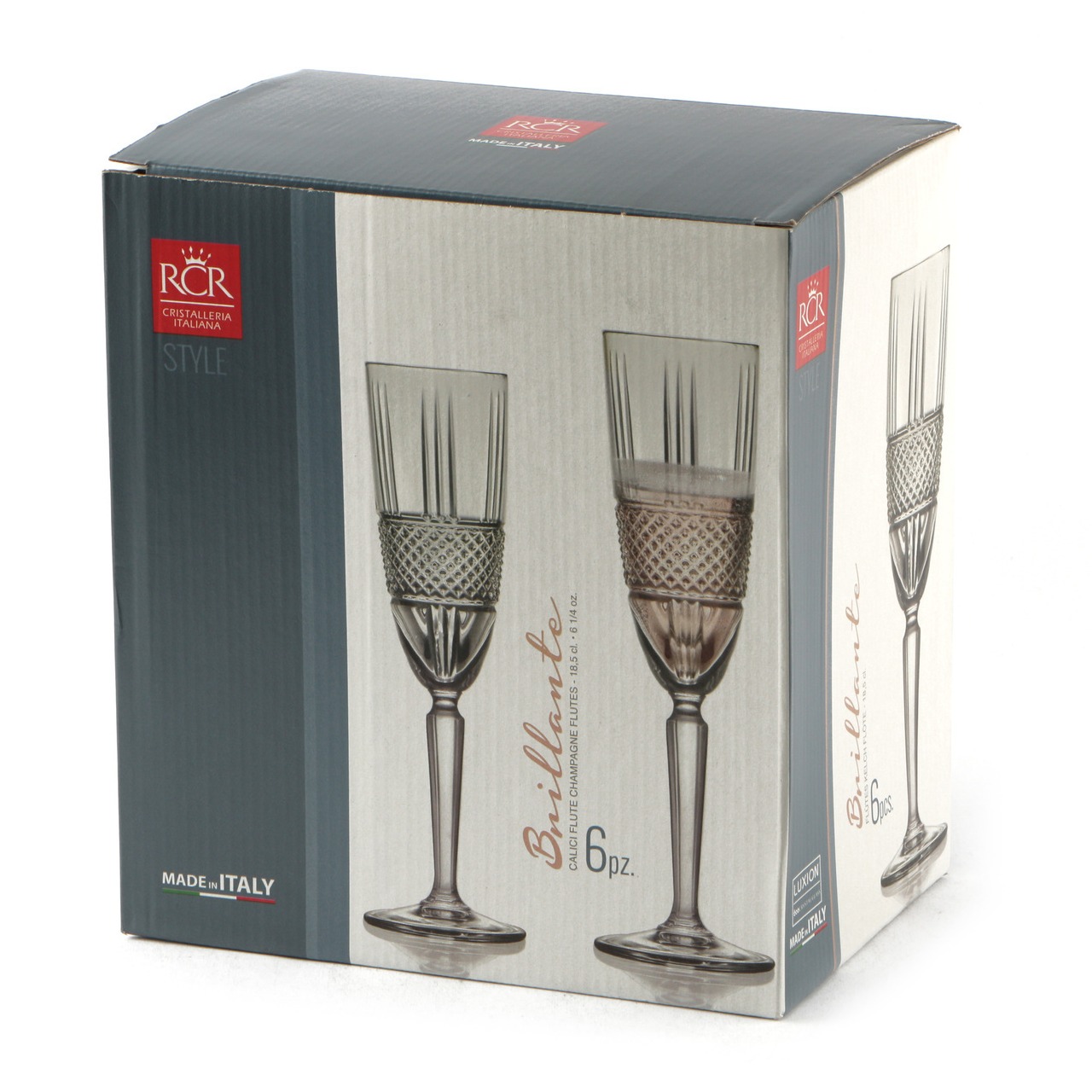 Набор бокалов для шампанского Rcr brillante 190млх6, цвет прозрачный - фото 7