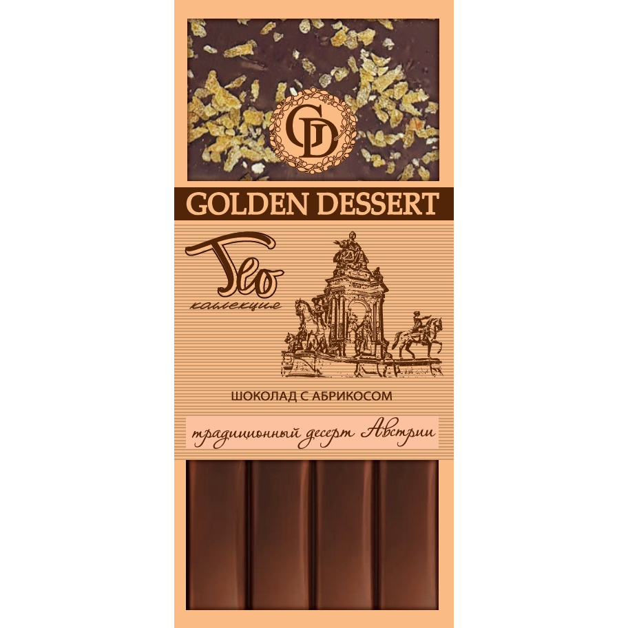 Шоколад GOLDEN DESSERT горький 72% и молочный с абрикосом (вкус Австрии) 100 г шоколад молочный golden dessert ликер сливочный с карамелью и какао бобами 100 г