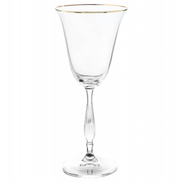Набор бокалов для белого вина Crystalite Bohemia Fregata отводка золото 185 мл 6 шт - фото 1
