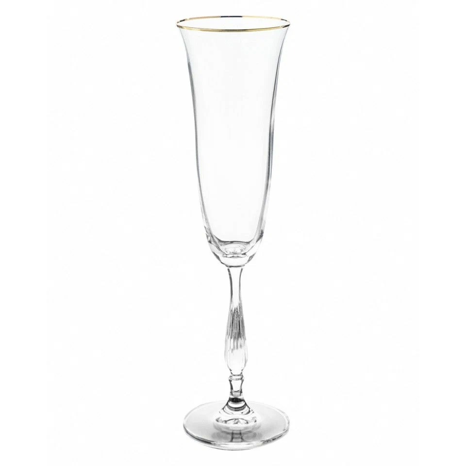 Набор бокалов для шампанского Crystalite Bohemia Fregata отводка золото 190 мл 6 шт - фото 2