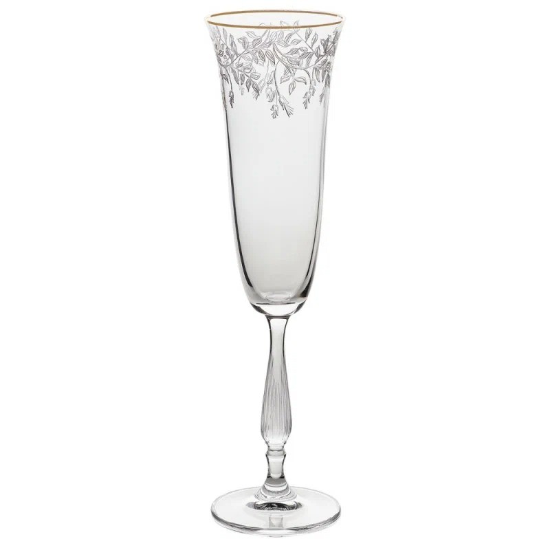 Набор бокалов для шампанского Crystalite Bohemia Fregata панто отводка золото 190 мл 6 шт