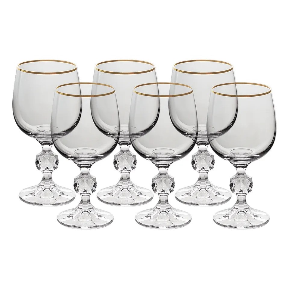 Набор бокалов для белого вина Crystalite Bohemia Sterna отводка золото 190 мл 6 шт adriana бокалы для белого вина 6 шт
