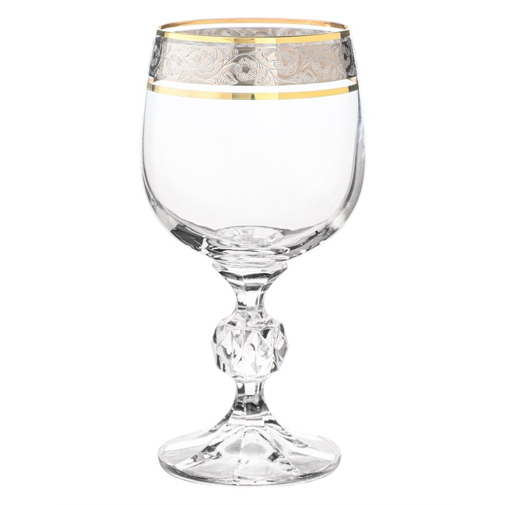 Набор бокалов для белого вина Crystalite Bohemia Sterna панто платина отводка золото 190 мл 6 шт - фото 2
