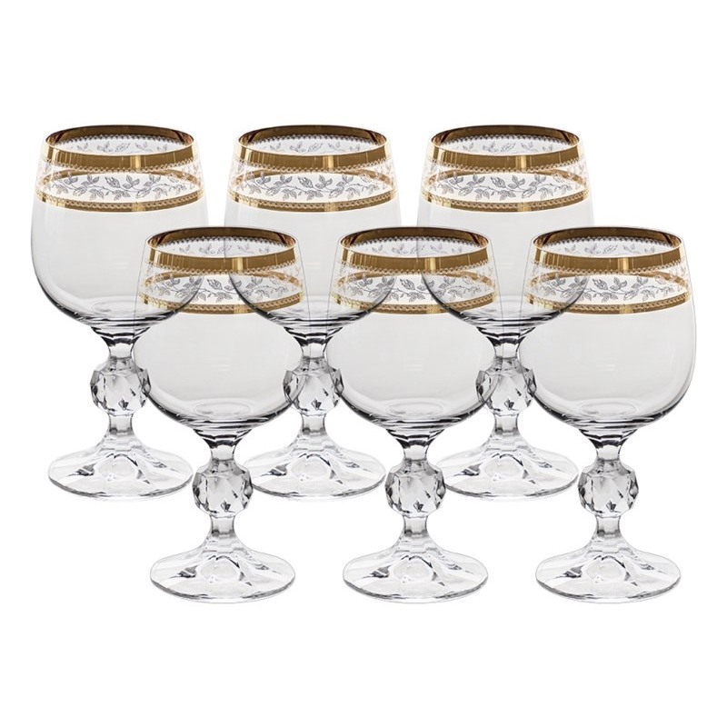 Набор бокалов для белого вина Crystalite Bohemia Sterna панто 2 отводки золото 190 мл 6 шт adriana бокалы для белого вина 6 шт