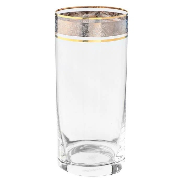 Набор стаканов для воды Crystalite Bohemia Larus панто платина отводка золото 350 мл 6 шт - фото 2