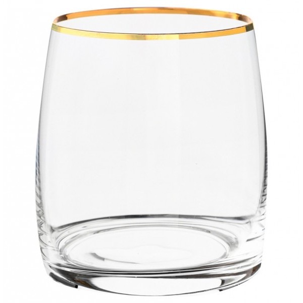 Набор стаканов для виски Crystalite Bohemia Pavo отводка золото 290 мл 6 шт - фото 2