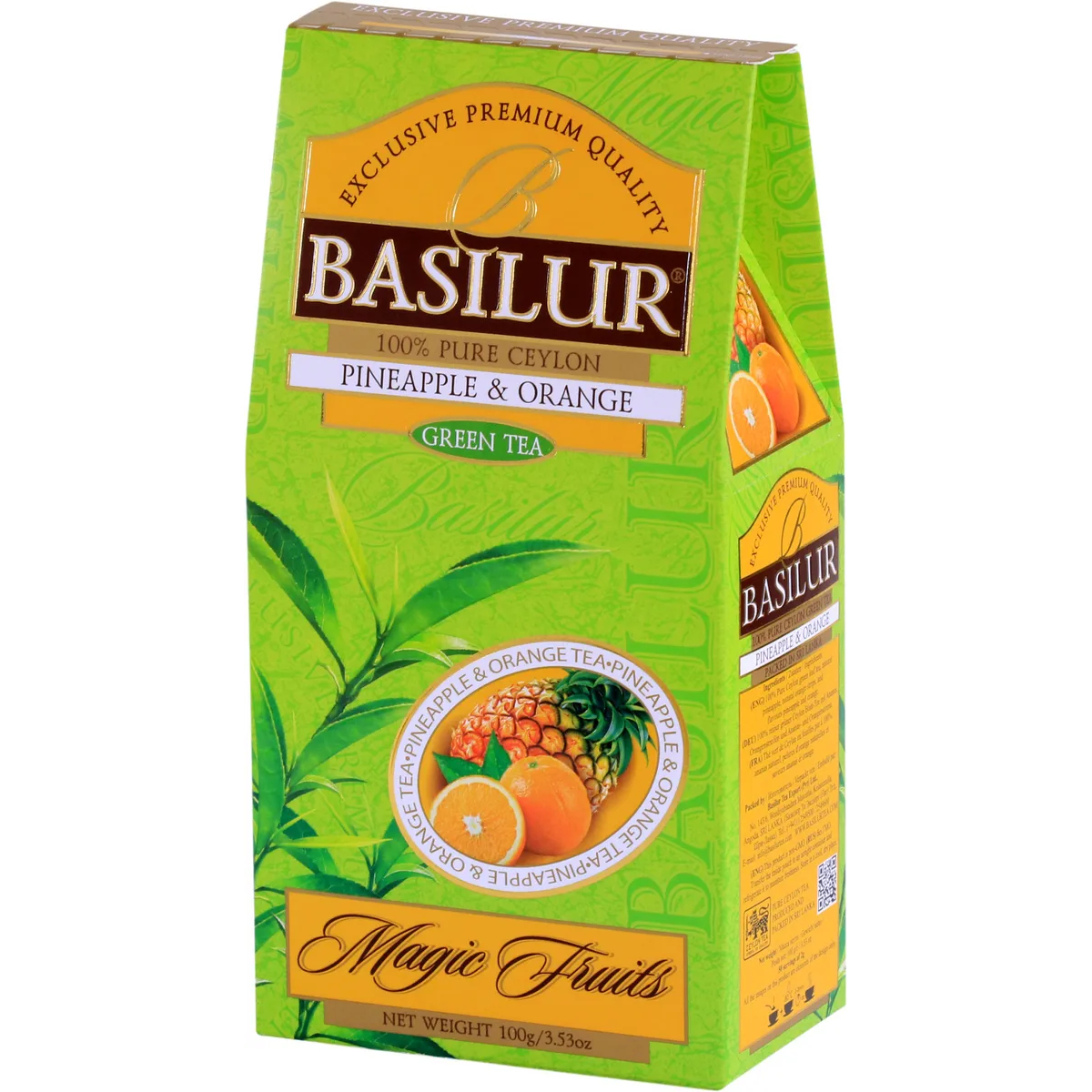 Чай Basilur Волшебные фрукты Ананас и Апельсин, 100 г чай basilur волшебные фрукты ассорти 20 пакетиков