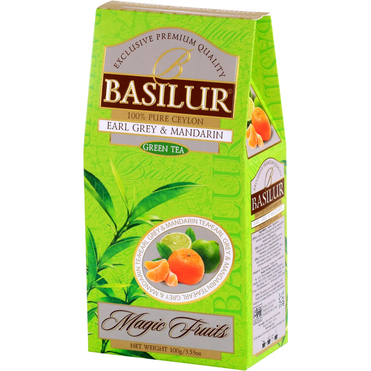 Чай зеленый Basilur Волшебные фрукты Эрл Грей и Мандарин, 100 г чай basilur волшебные фрукты ассорти 20 пакетиков