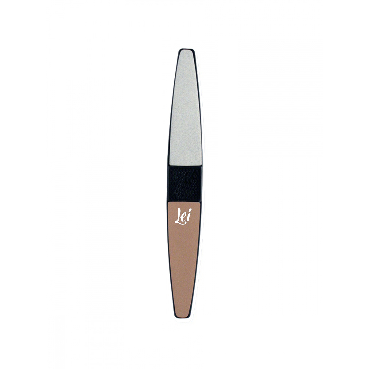 Пилка для ногтей LEI четырехсторонняя пилка триммер металлическая для ногтей перфорированная с защитным колпачком 13 см в чехле