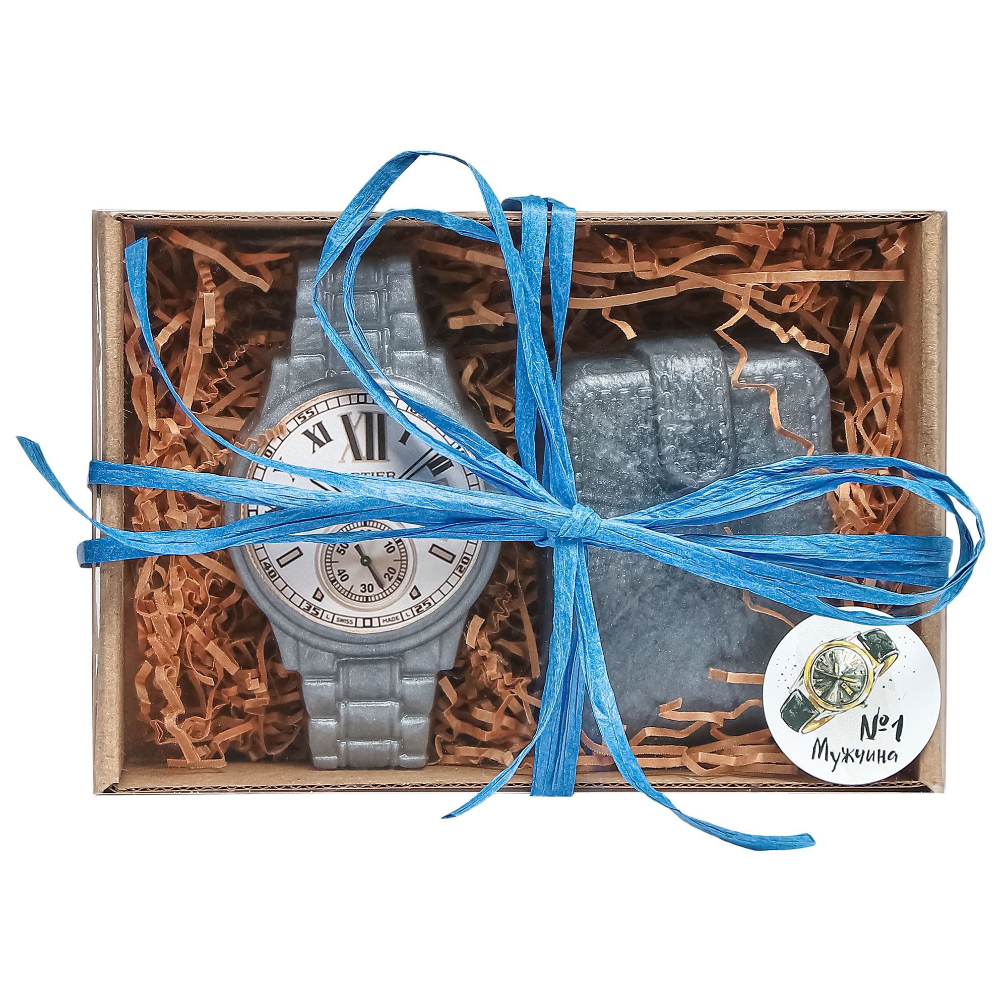 Подарочный набор из мыла Carolon ручной работы часы, 2 предмета - фото 2