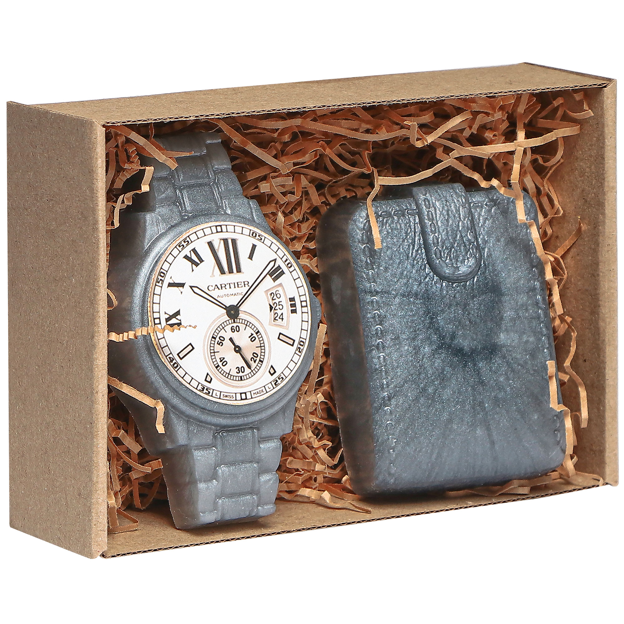 Подарочный набор из мыла Carolon ручной работы часы, 2 предмета - фото 3