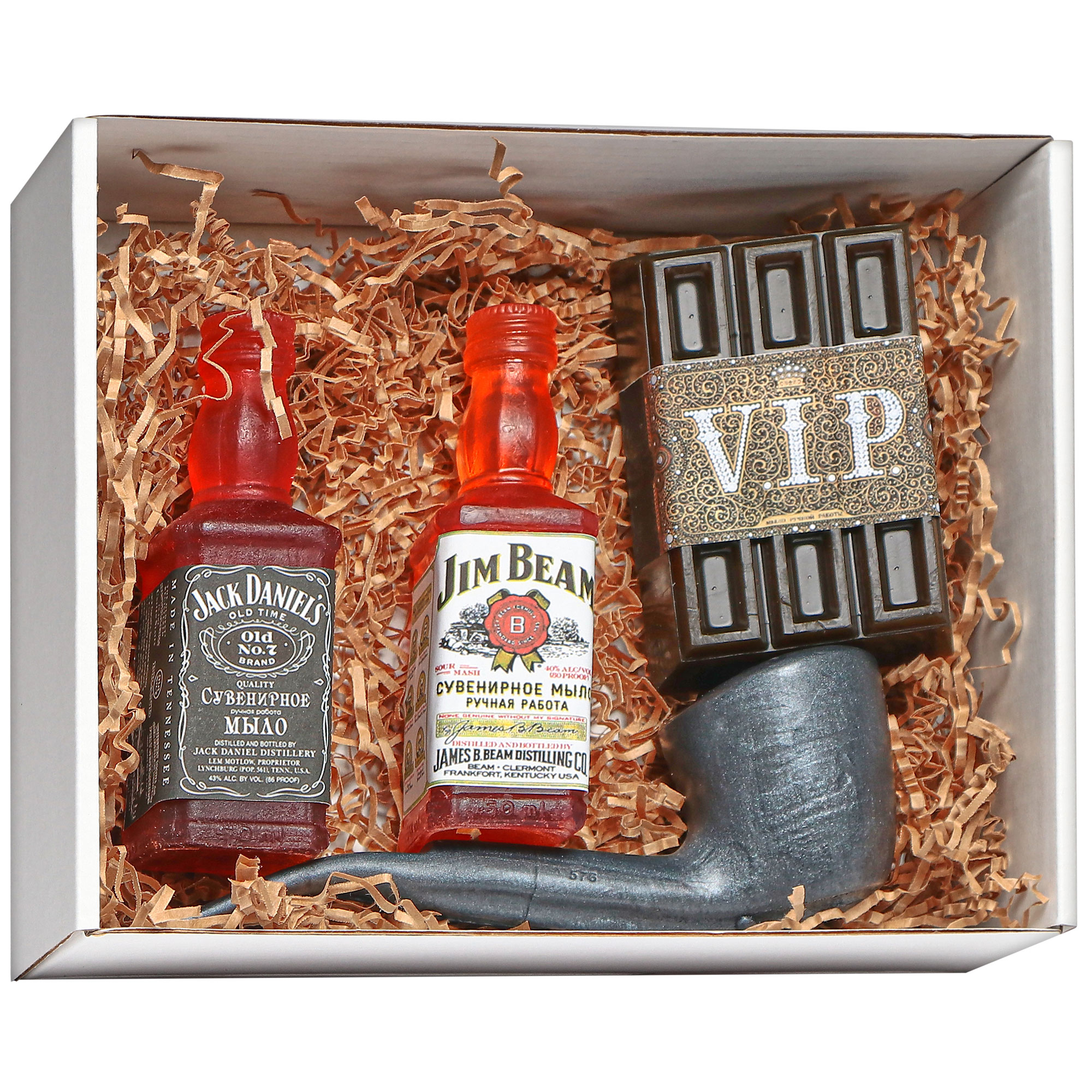 Подарочный набор из мыла Carolon ручной работы VIP алкоголь и трубка, 4 предмета - фото 3