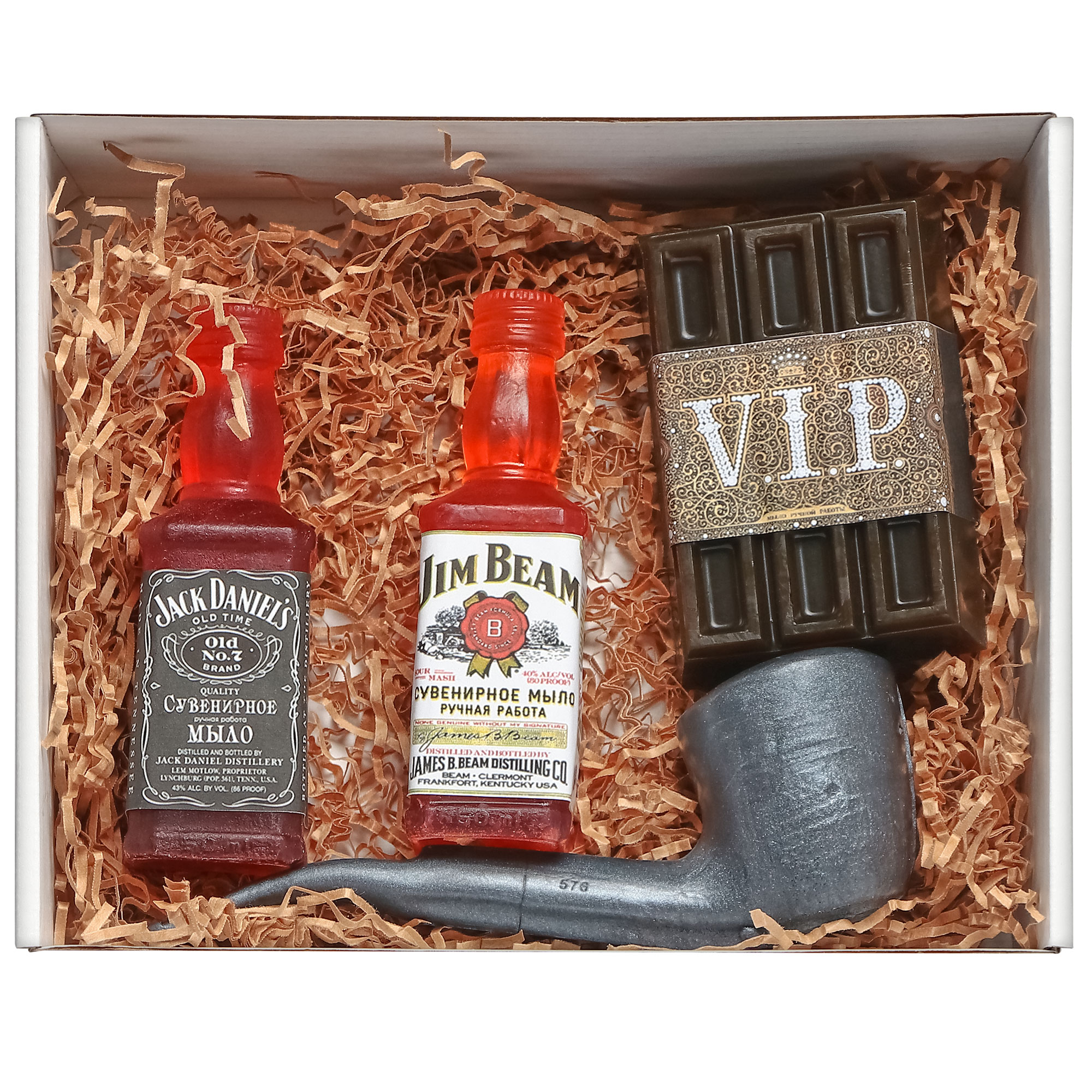 Подарочный набор из мыла Carolon ручной работы VIP алкоголь и трубка, 4 предмета - фото 4