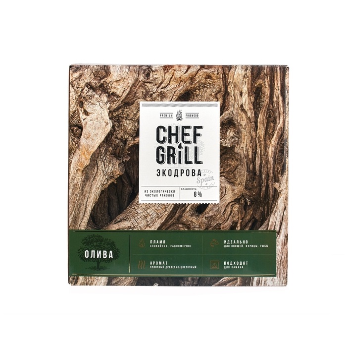 Дрова сухие Chef grill олива 8 кг бруски chef grill для копчения мопане 0 8 кг