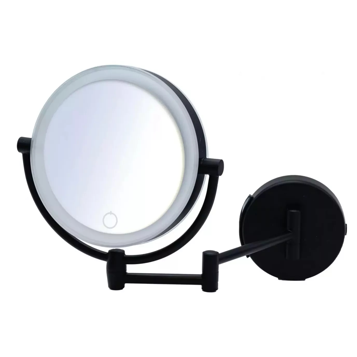 Зеркало косметическое Ridder Shuri с подсветкой, 1x/5x увеличение, черный цена и фото