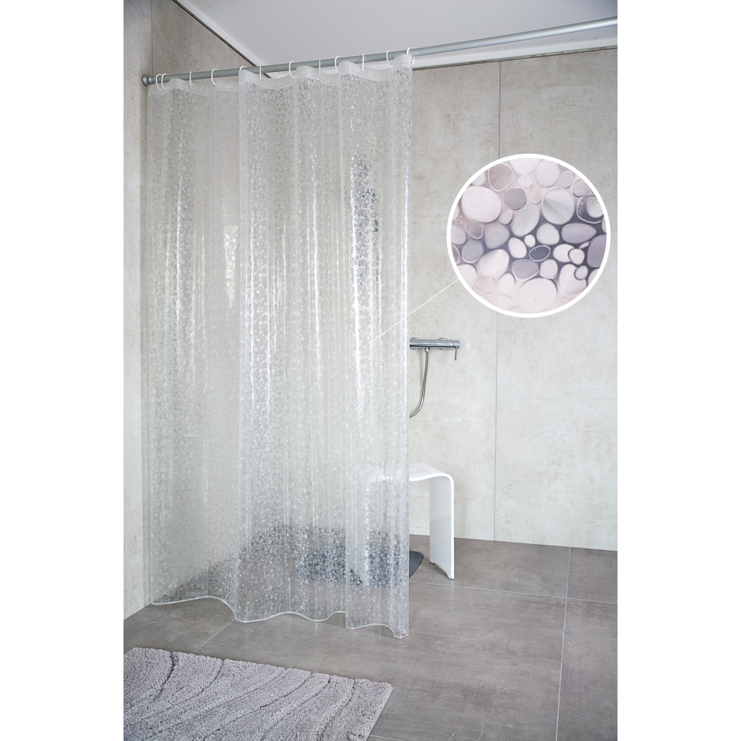 стакан для ванной ridder stone серый 7 5х10 4 см Штора для ванной Ridder Stone полупрозрачный 180x200 см
