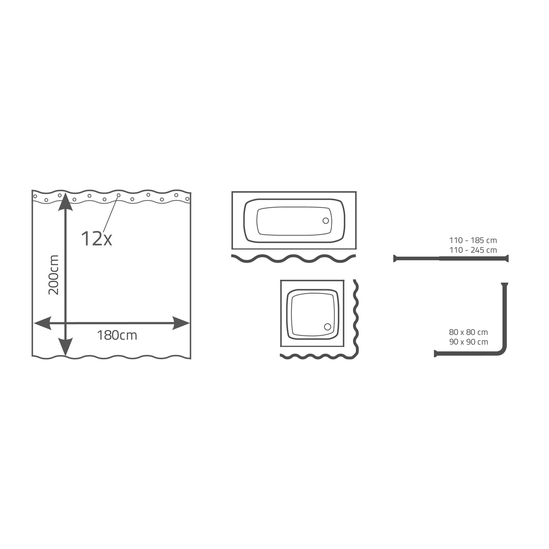 Штора для ванной Ridder Jardin оранжевый 180x200 см Вид№3