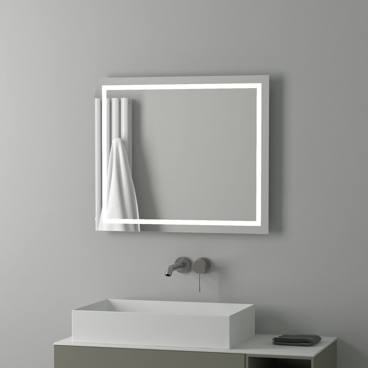 фото Зеркало evoform со встроенным led-светильником 22 w 70х60 см без выключателя