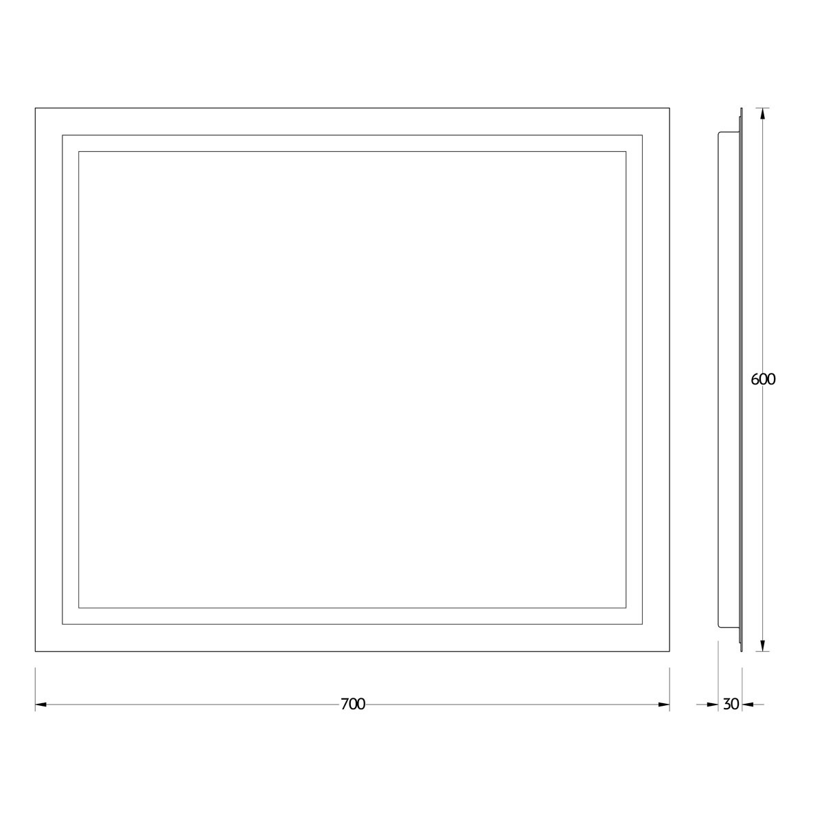 Зеркало Evoform со встроенным LED-светильником 22 W 70х60 см Без выключателя Вид№5