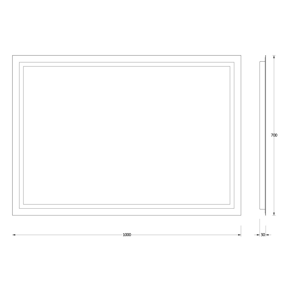 фото Зеркало evoform со встроенным led-светильником 29,5 w 100х70 см без выключателя