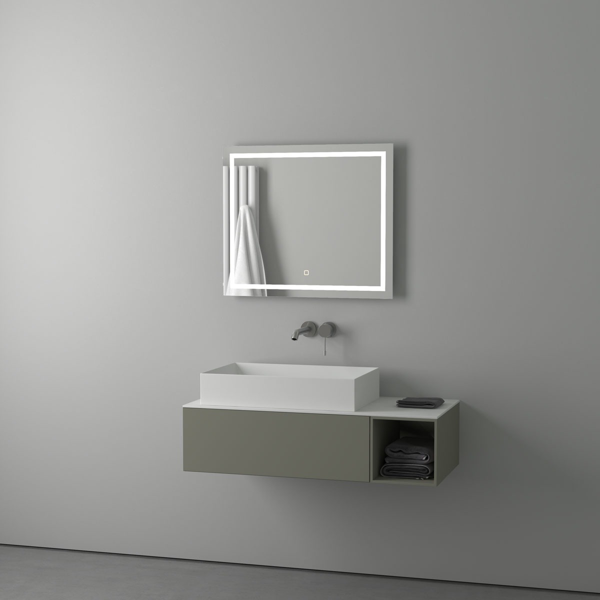 фото Зеркало evoform со встроенным led-светильником 22 w 70х60 см сенсорный выключатель
