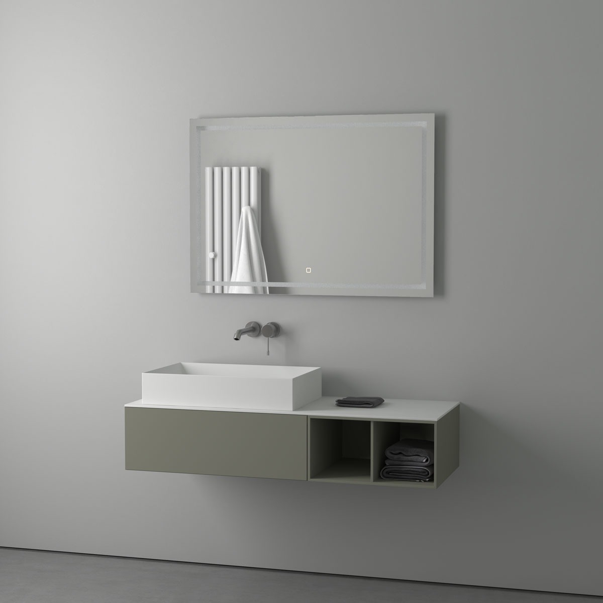 фото Зеркало evoform со встроенным led-светильником 29,5 w 100х70 см сенсорный выключатель