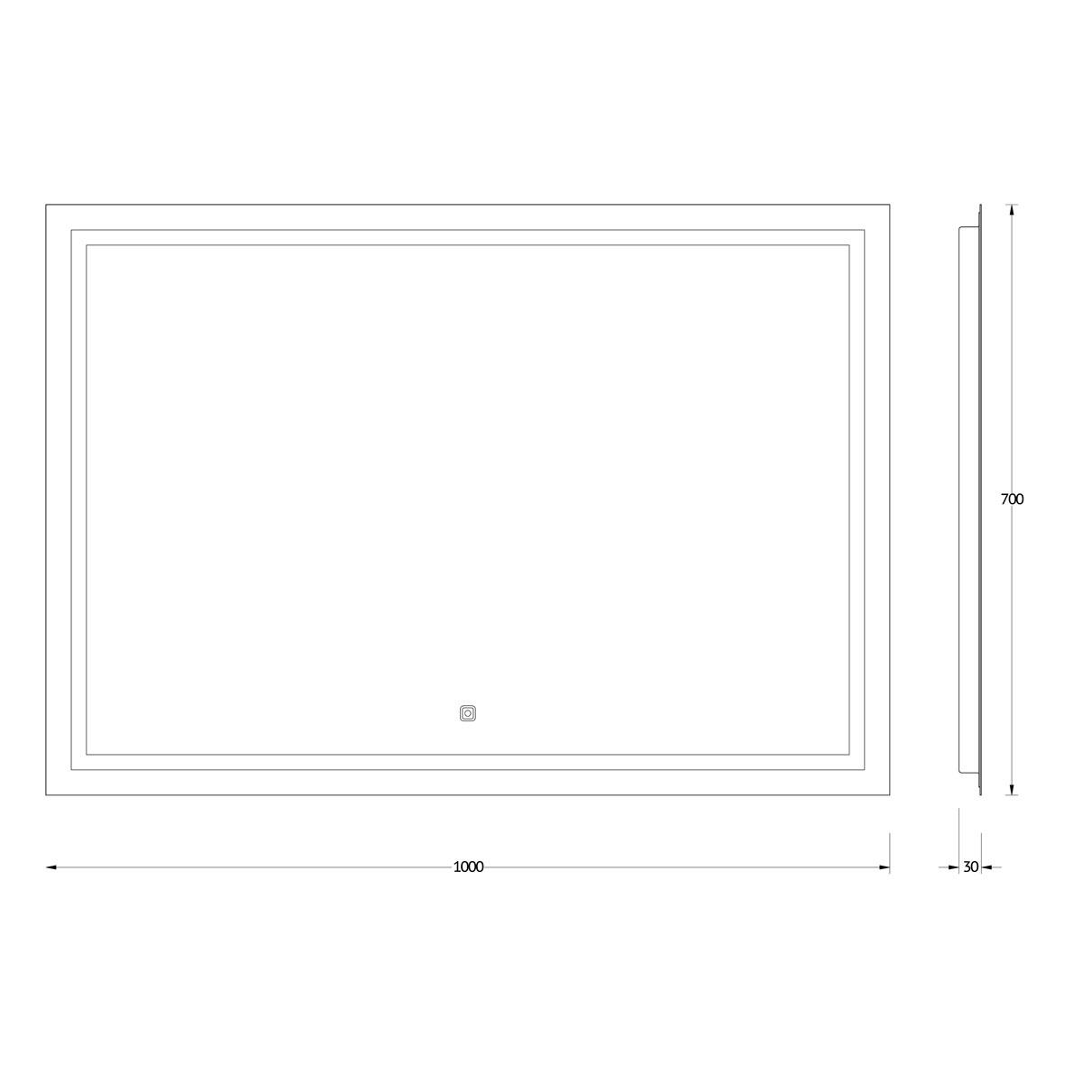 Зеркало Evoform со встроенным LED-светильником 29,5 W 100х70 см Сенсорный выключатель Вид№4