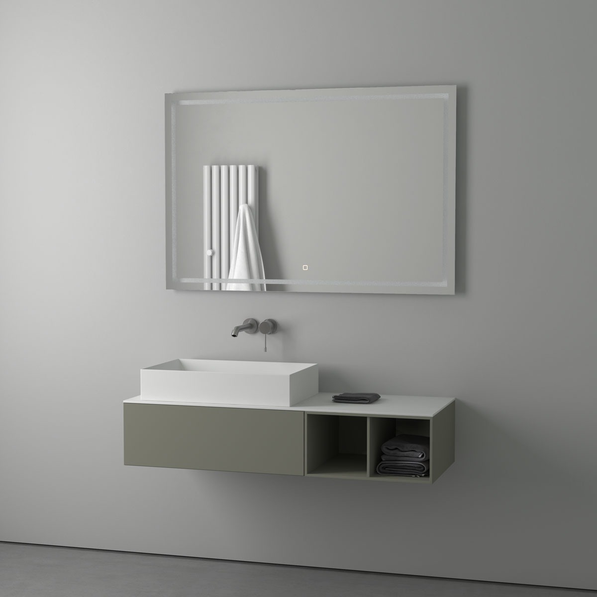 фото Зеркало evoform со встроенным led-светильником 35,5 w 120х80 см сенсорный выключатель