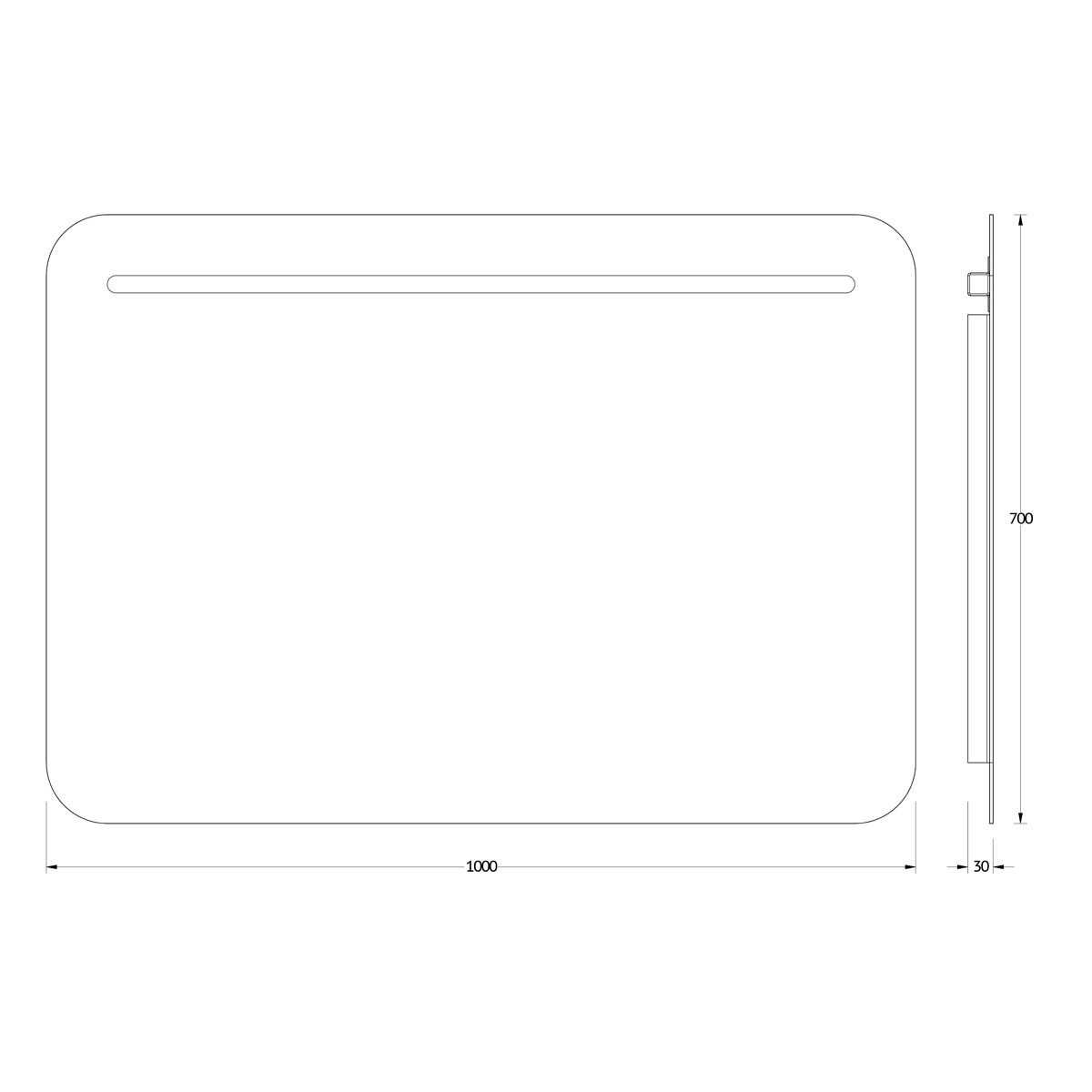 Зеркало Evoform со встроенным LED-светильником 8,5 W 100х70 см Без выключателя Вид№4