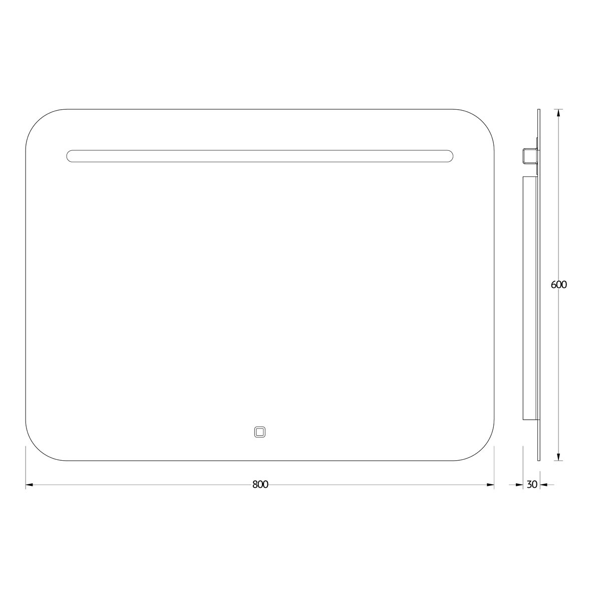 Зеркало Evoform со встроенным LED-светильником 6,5 W 80х60 см Сенсорный выключатель Вид№4