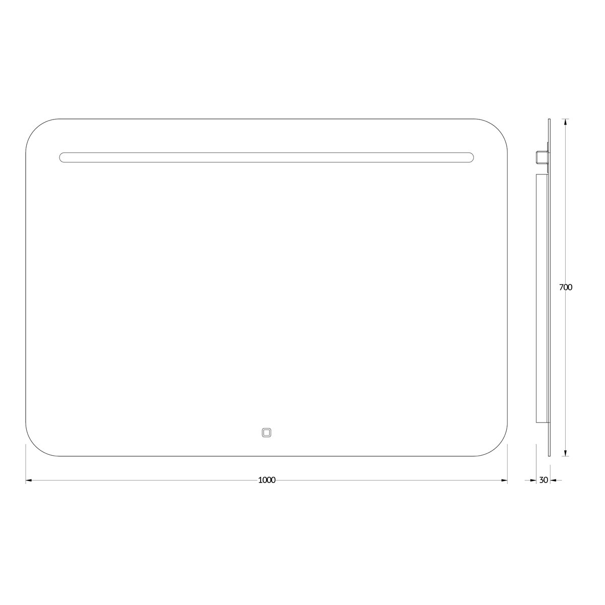 Зеркало Evoform со встроенным LED-светильником 8,5 W 100х70 см Сенсорный выключатель Вид№4