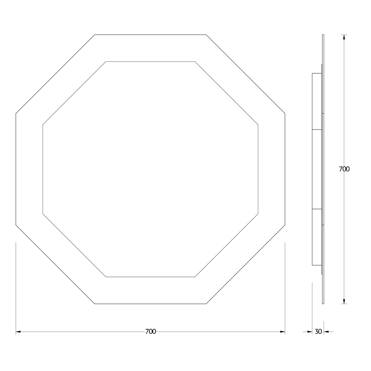 фото Зеркало evoform с led-подсветкой 22,5 w 70х70 см без выключателя нейтральный белый свет