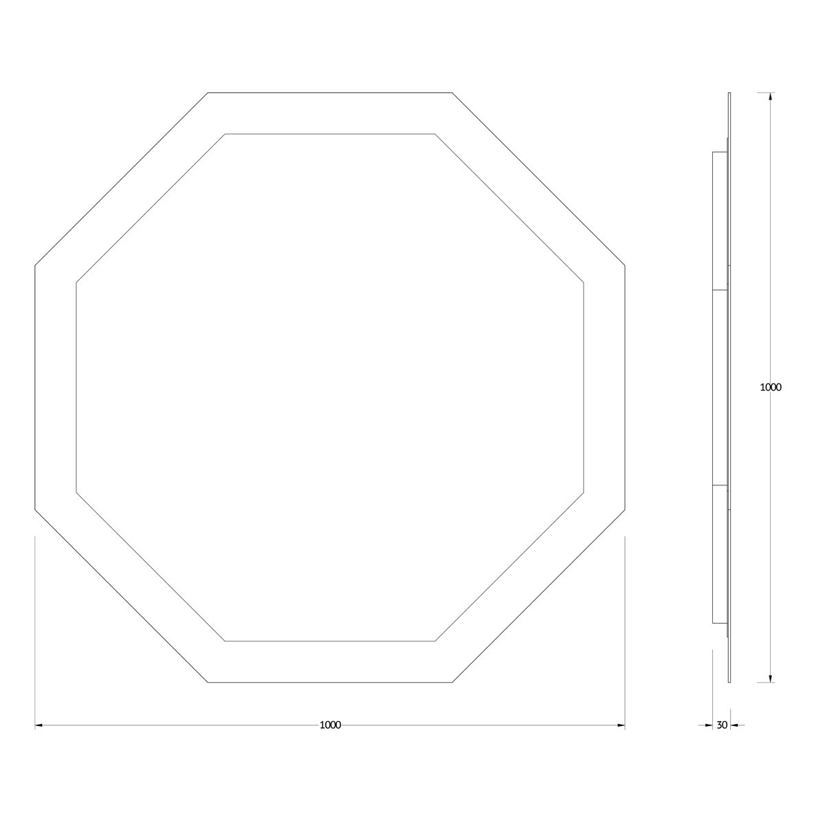 Зеркало Evoform с LED-подсветкой 32 W 100х100 см Без выключателя Нейтральный белый свет Вид№4