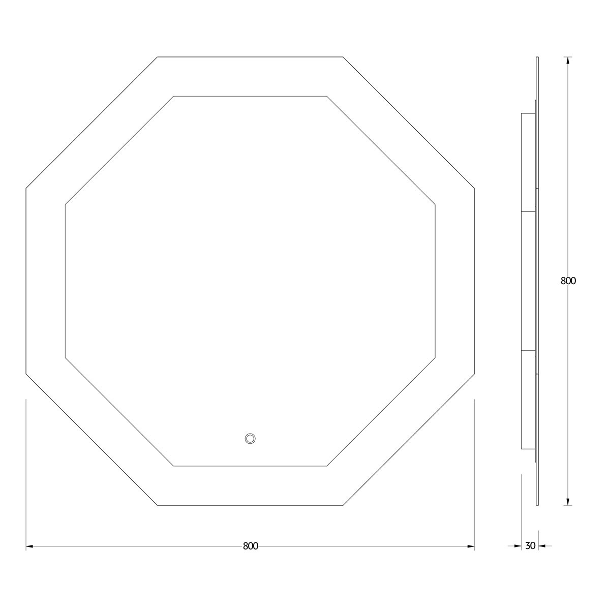 фото Зеркало evoform с led-подсветкой 25,5 w 80х80 см сенсорный выключатель нейтральный белый свет