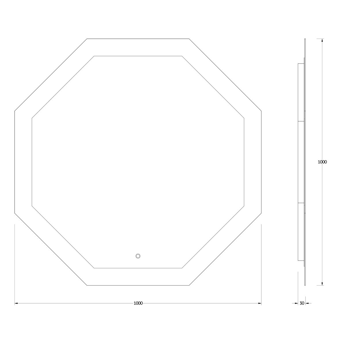 Зеркало Evoform с LED-подсветкой 32 W 100х100 см Сенсорный выключатель Нейтральный белый свет Вид№4