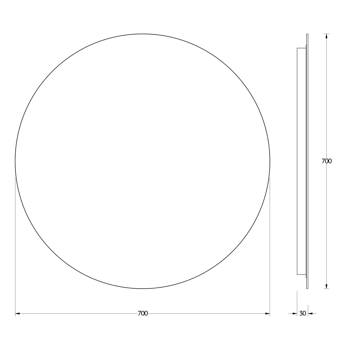 Зеркало Evoform с LED-подсветкой 18 W Ø70 см Без выключателя Теплый белый свет Вид№4