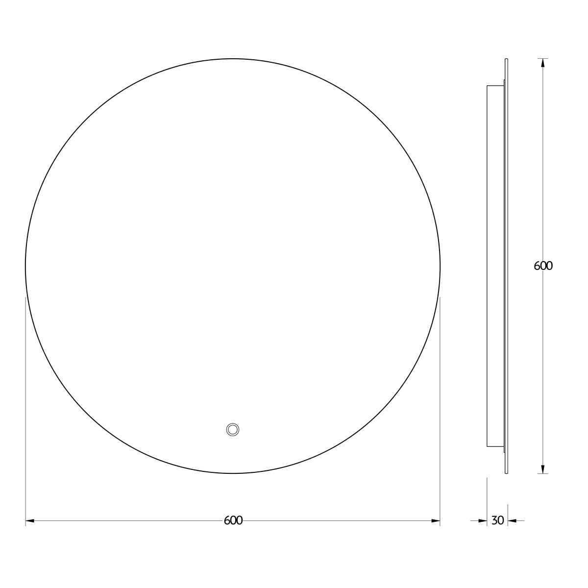 Зеркало Evoform с LED-подсветкой 15 W Ø60 см Сенсорный выключатель Нейтральный белый свет Вид№4