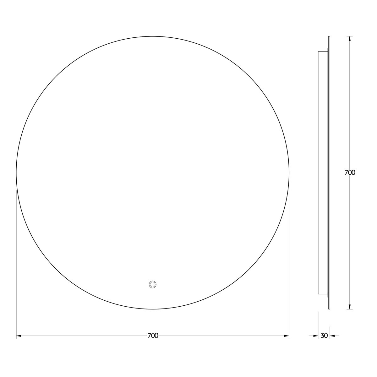 Зеркало Evoform с LED-подсветкой 18 W Ø70 см Сенсорный выключатель Нейтральный белый свет Вид№4