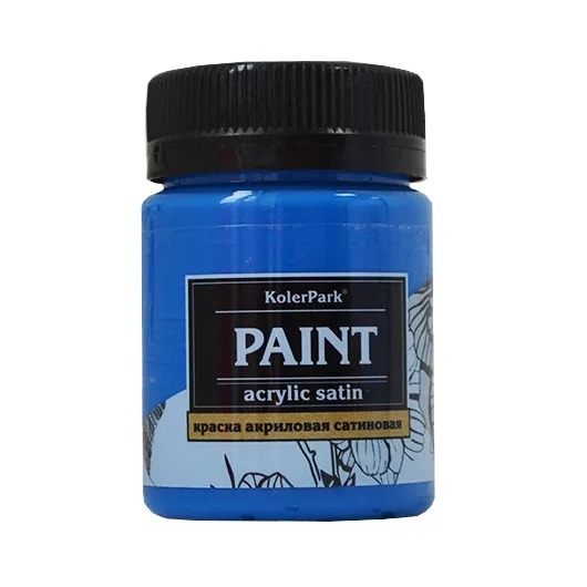 Краска сатиновая KolerPark синий 50 мл краска kolerpark fluid art серый 80 мл