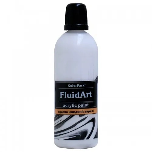 Краска KolerPark fluid art белый 80 мл краска kolerpark fluid art кофейный 80 мл