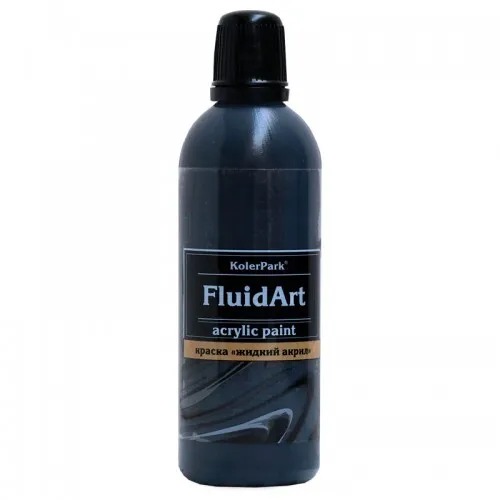 Краска KolerPark fluid art черный 80 мл краска kolerpark fluid art фиолетовый 80 мл